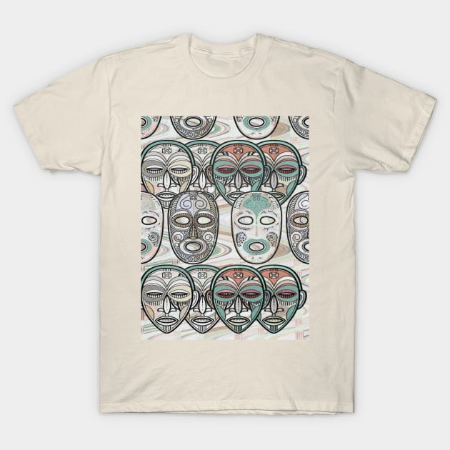 African Masks V5 T-Shirt by walil designer